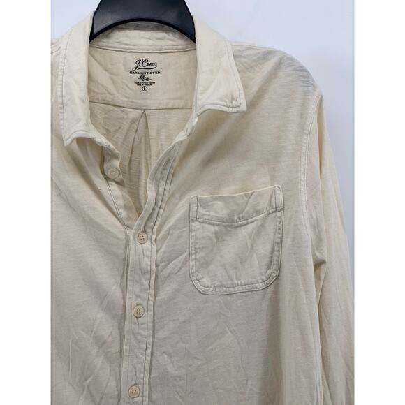 J.CREW Men's Off-White Garment Dyed Button-Up Long Sleeve Shirt SZ L - Picture 3 of 11